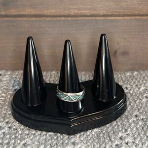 Vintage Navajo Inlaid Turquoise Chips Ring